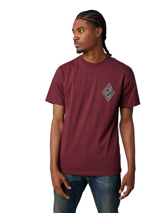 FOX Still In Ss Prem Tee Dark Maroon