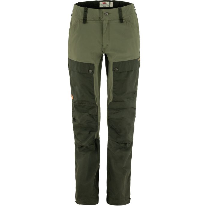 FJÄLLRÄVEN Keb Trousers Curved W, Deep Forest-Laurel Green