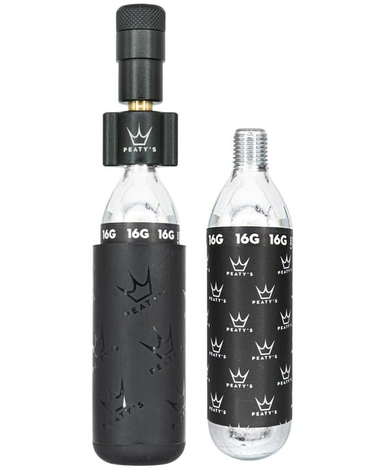 PEATYS HOLESHOT CO2 PUMPA + BOMBIČKY 2 KS - ROAD & GRAVEL - BLACK