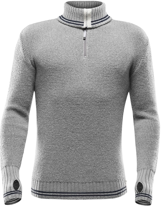 DEVOLD Randers Zip Neck, Grey melange/ni