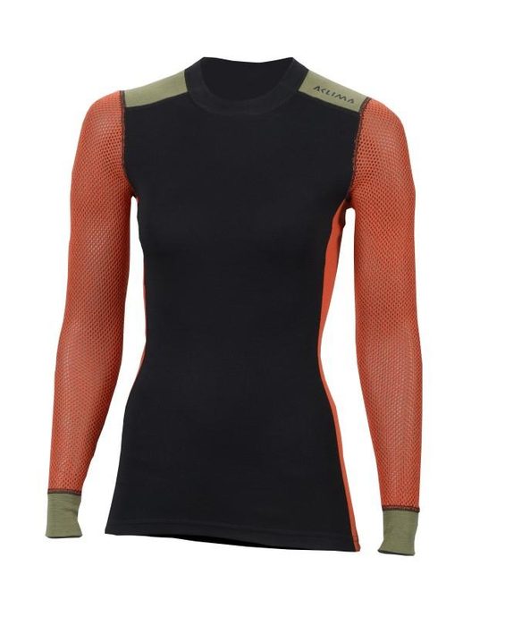 ACLIMA Hiking Crew Neck, Jet Black/Poinciana/Capulet Olive Woman