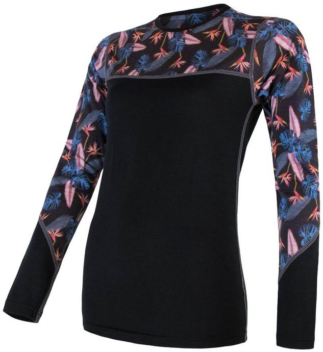 SENSOR MERINO IMPRESS black/floral