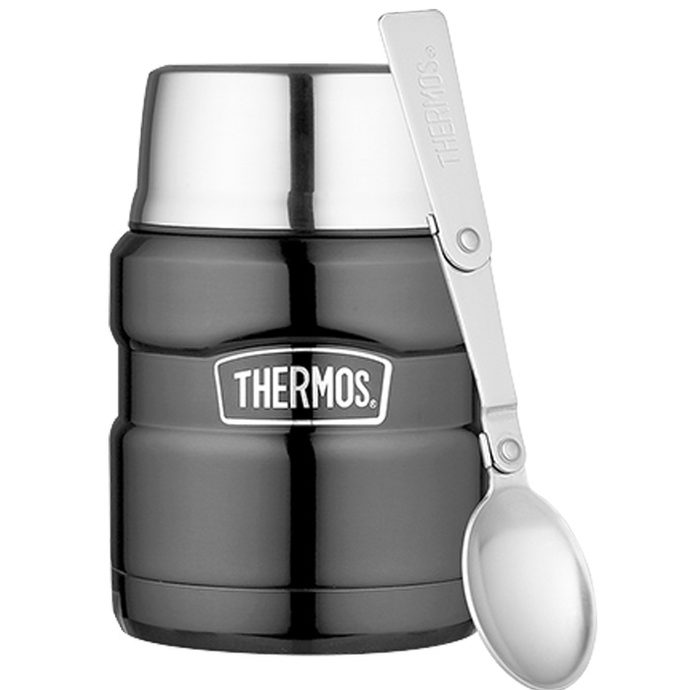 THERMOS Food thermos with folding spoon and cup 470 ml metallic grey