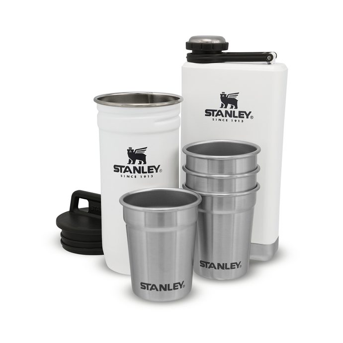 STANLEY Adventure series set flask + 4 shots in polar white