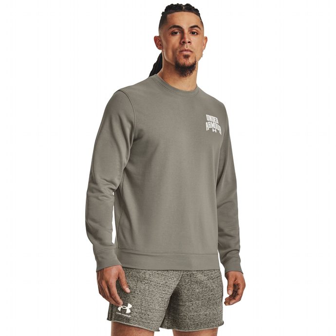 UNDER ARMOUR Rival Terry Graphic Crew-GRN