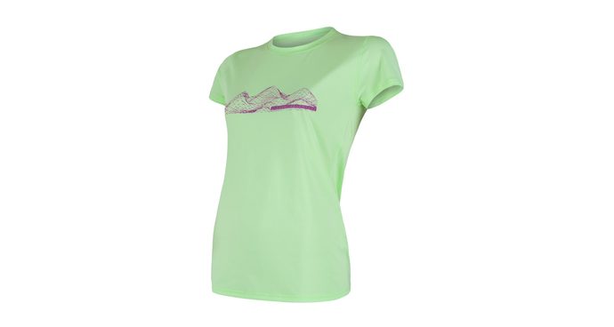 SENSOR COOLMAX FRESH PT MOUNTAINS women's T-shirt neck sleeve light green