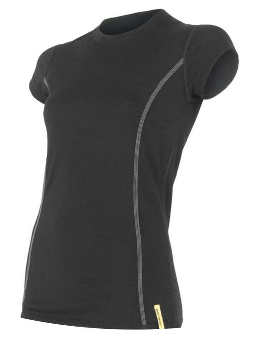 SENSOR MERINO ACTIVE women's T-shirt neck sleeve black
