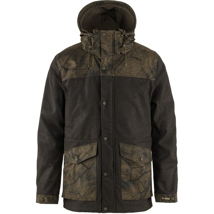 FJÄLLRÄVEN Värmland Wool Jacket M Dark Olive-Dark Olive Camo