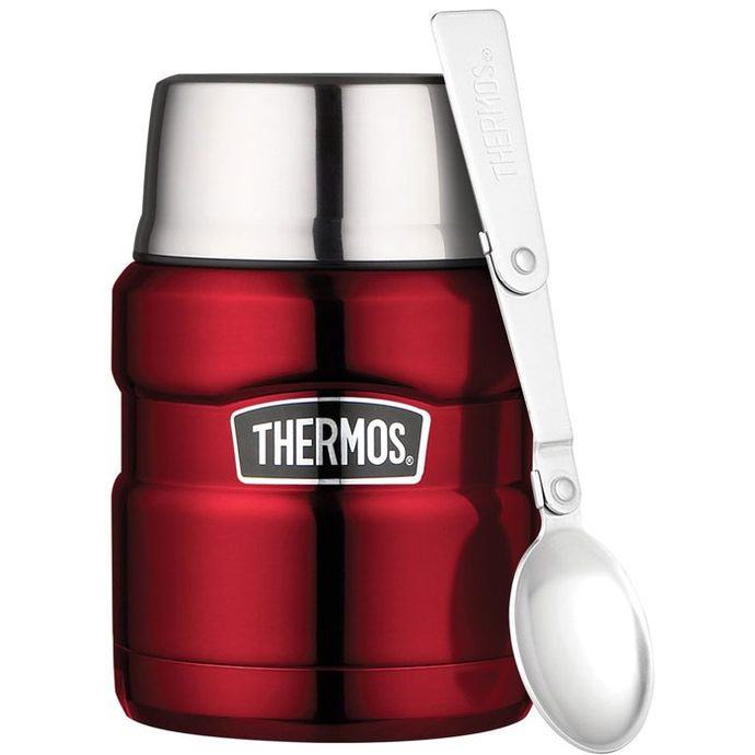 THERMOS Food thermos with folding spoon and cup 470 ml red