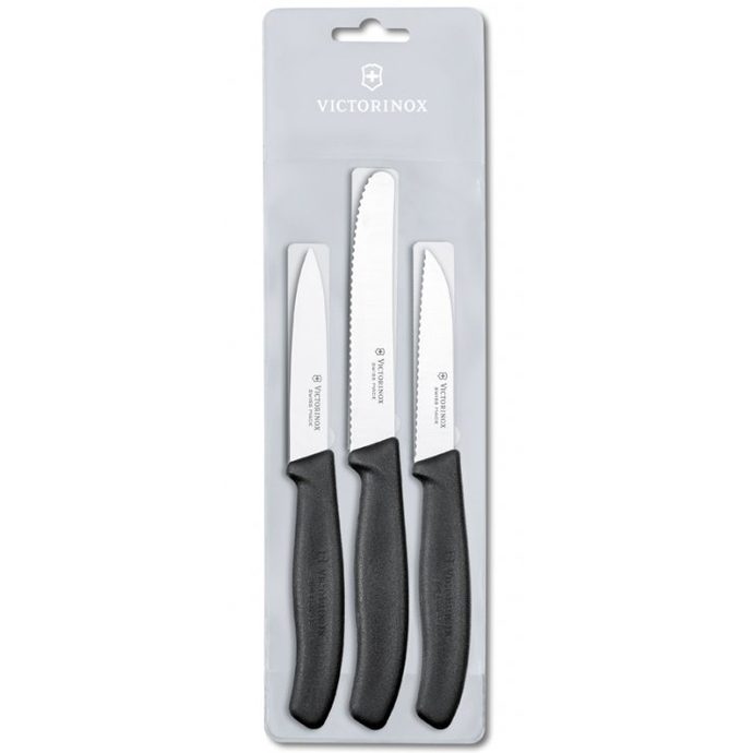 VICTORINOX Set of 3 vegetable knives black