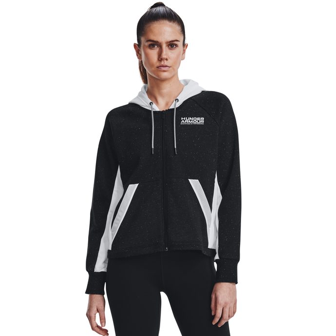 UNDER ARMOUR Rival + FZ Hoodie, Black