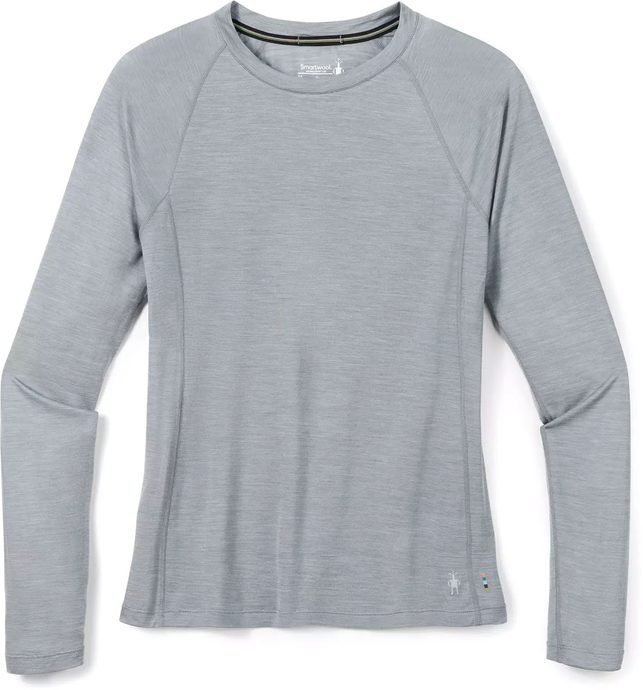 SMARTWOOL W MERINO SPORT ULTRALITE LONG SLEEVE, light gray heather