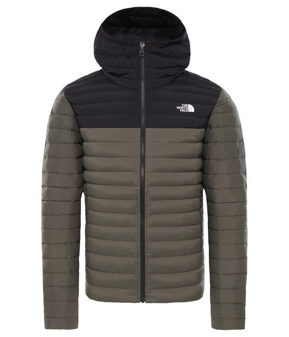 THE NORTH FACE M STETCH DOWN HOODIE, NEW TAUPE GREEN/TNF BLACK