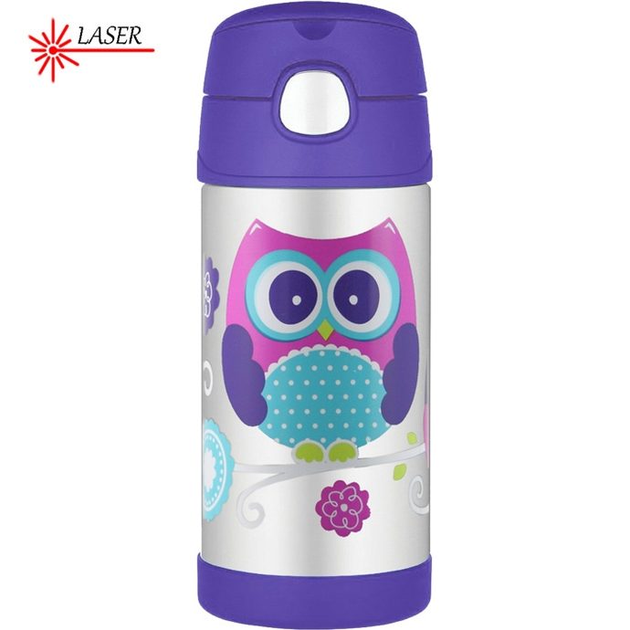  Baby thermos with straw 355 ml owl - Stainless