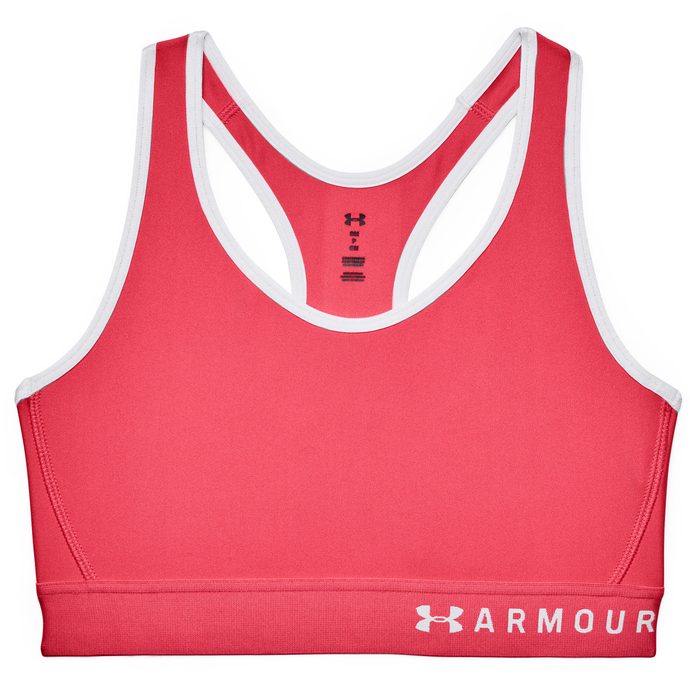 Under Armour Women's Armour Mid Keyhole Sports Bra, Retro Pink