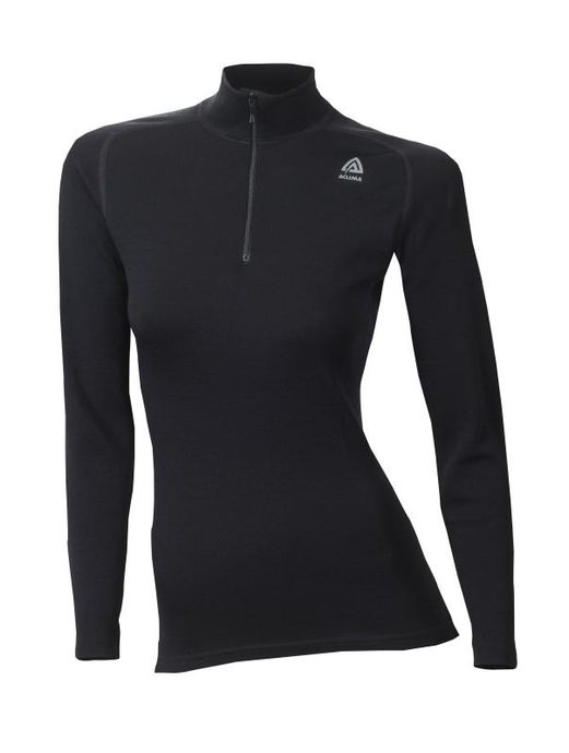 ACLIMA WarmWool Mock Neck shirt, Jet Black, Woman