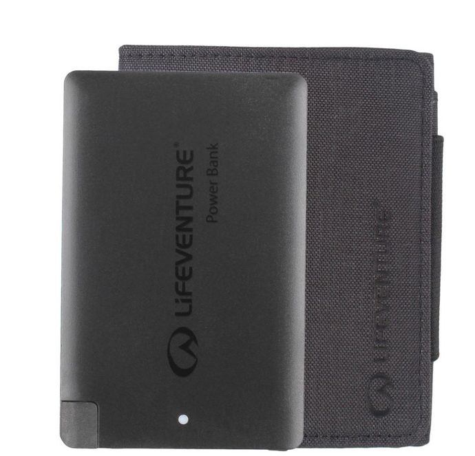 LIFEVENTURE RFiD Charger Wallet + Power bank; grey