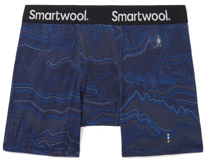 SMARTWOOL M MERINO PRINT BOXER BRIEF BOXED deep navy digital summit print