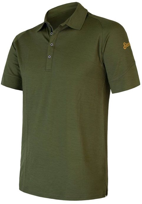 SENSOR MERINO ACTIVE POLO pánské triko kr. rukáv safari green