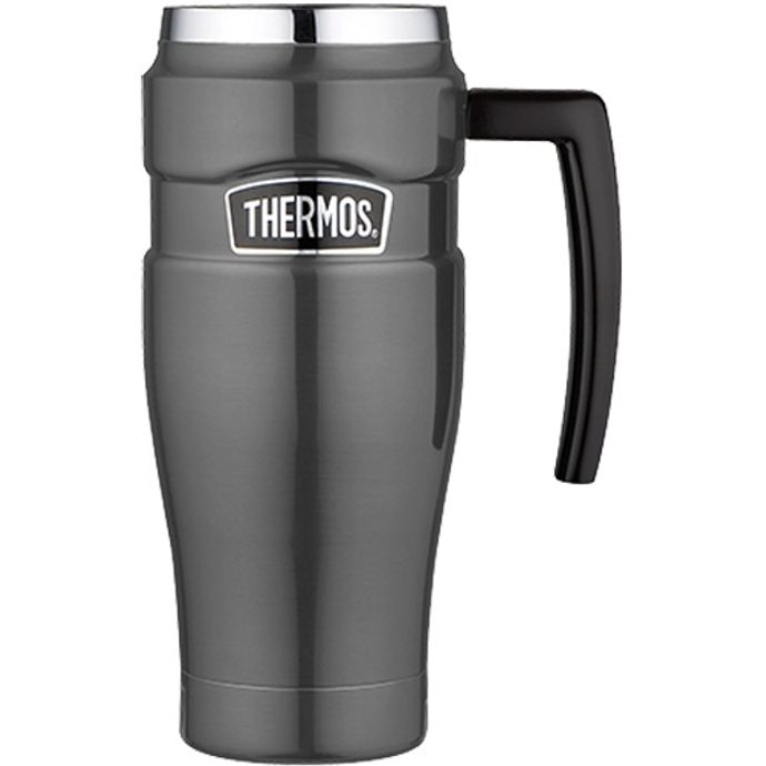 THERMOS Vodotěsný termohrnek s madlem 470 ml metalicky šedá