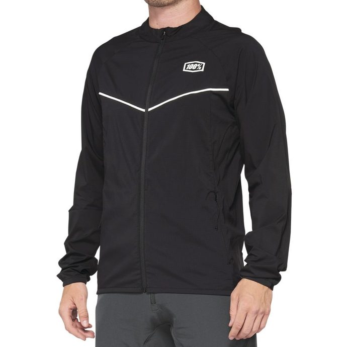 100% CORRIDOR Stretch Windbreaker, Black