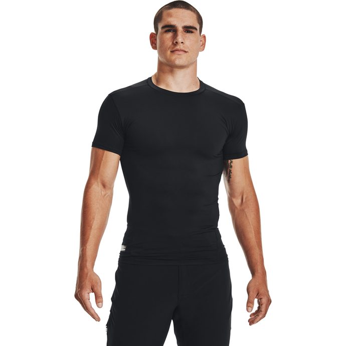 Under Armour Men's HeatGear Armour Short Sleeve Shirt - Black, XL