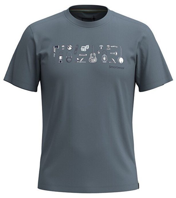 SMARTWOOL GONE CAMPING GRAPHIC SS T SF, pewter blue