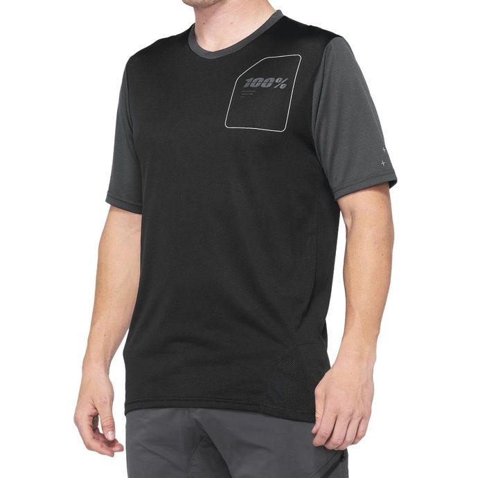 100% RIDECAMP Short Sleeve Jersey Black/Charcoal