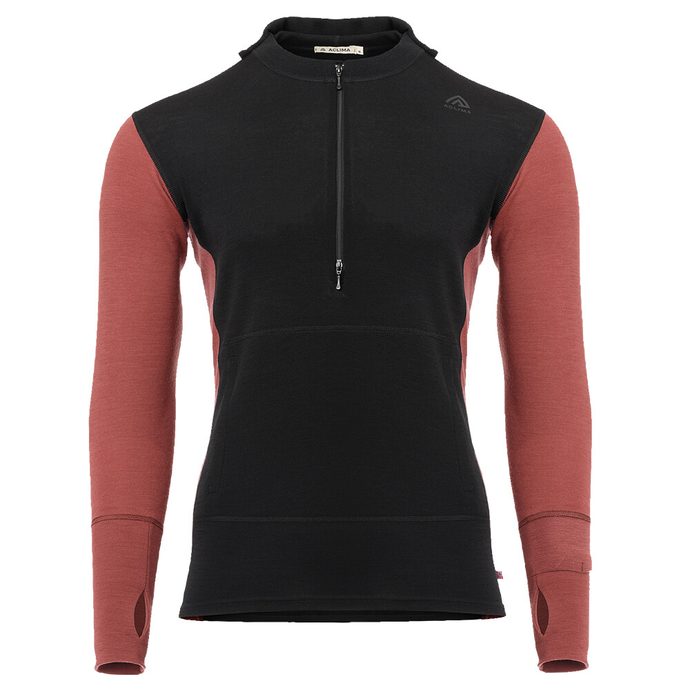 WarmWool Hood Sweater Net, M Jet Black / Spiced Apple - Triko s dlouhým  rukávem pánské - ACLIMA - 136.65 €