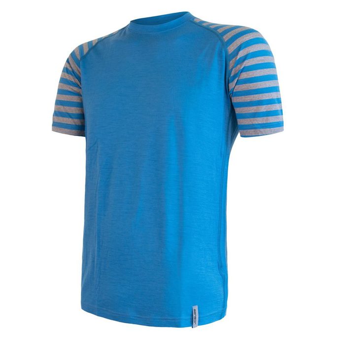 SENSOR MERINO ACTIVE men's shirt blue/gray thin stripes