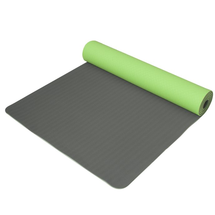 YATE Yoga Mat dvouvrstvá, materiál TPE zelená/šedá