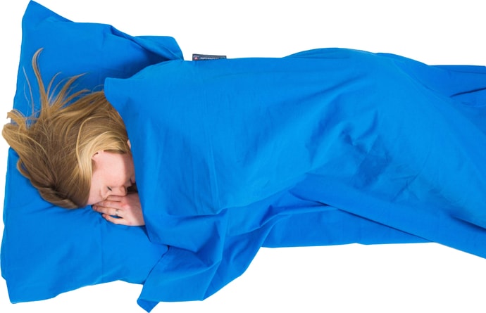 LIFEVENTURE Cotton Sleeping Bag Liner blue mummy