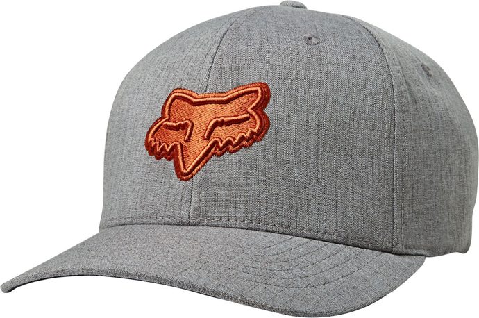 FOX Transpition Flexfit Hat, Grey/Oragne