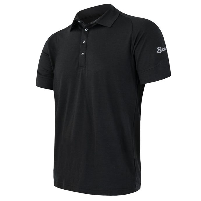 SENSOR MERINO ACTIVE POLO men's shirt black