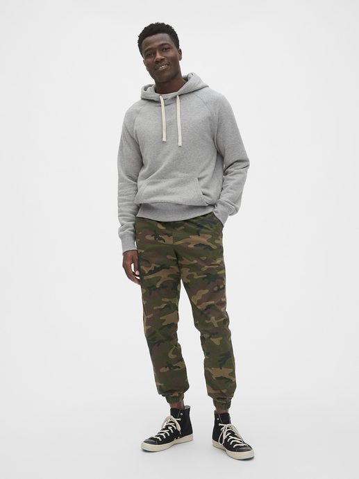 GAP 496157-00 Kalhoty slim canvas joggers GapFlex Zelená