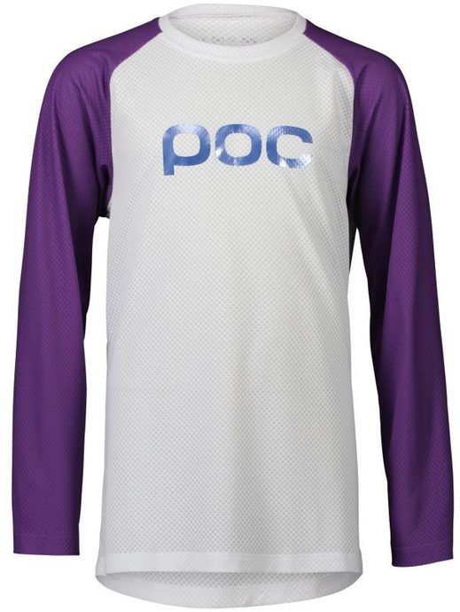 POC Y's Essential MTB LS Jersey Hydrogen White/Sapphire Purple