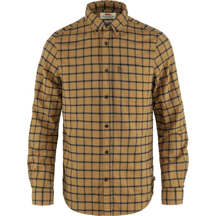 FJÄLLRÄVEN Övik Flannel Shirt M Buckwheat Brown-Dark Navy