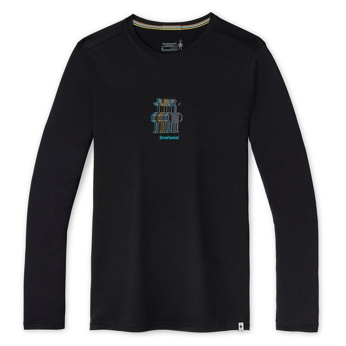 SMARTWOOL M MERINO SPORT 150 SMW LOGO LS GRPHC TEE black