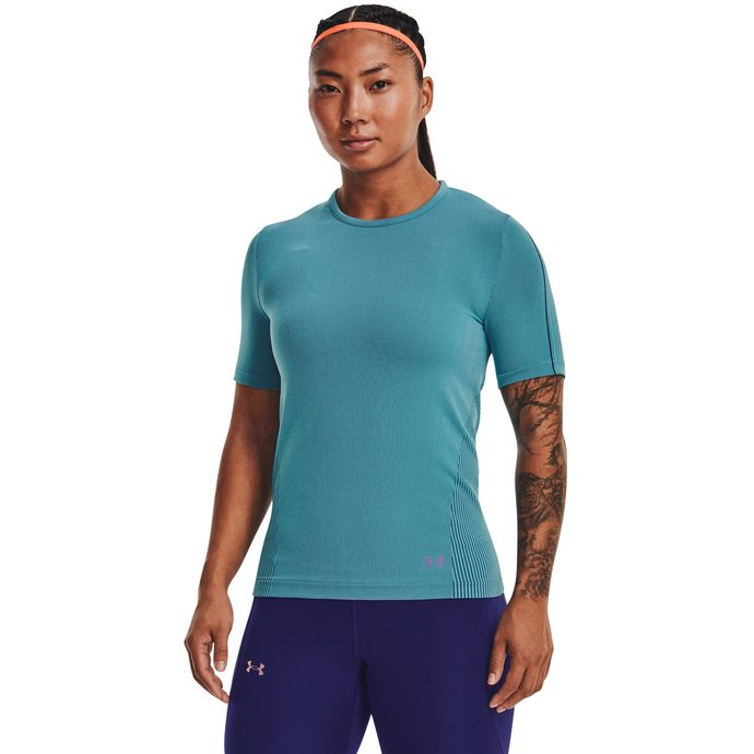 Under Armour Shirt Women Extra Small Blue Short Sleeve Fitted Scoop Neck  Stretch