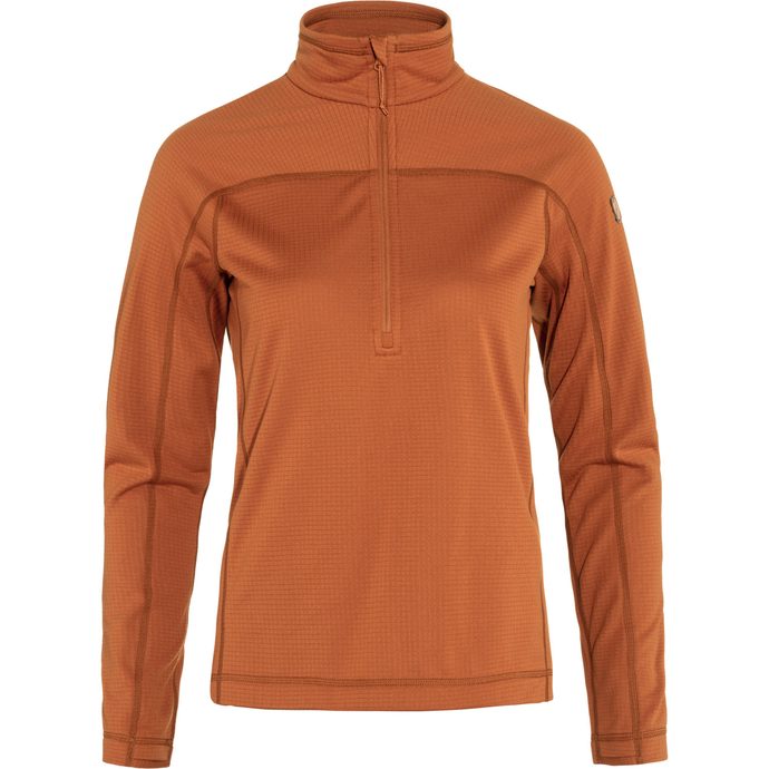 FJÄLLRÄVEN Abisko Lite Fleece Half Zip W Terracotta Brown