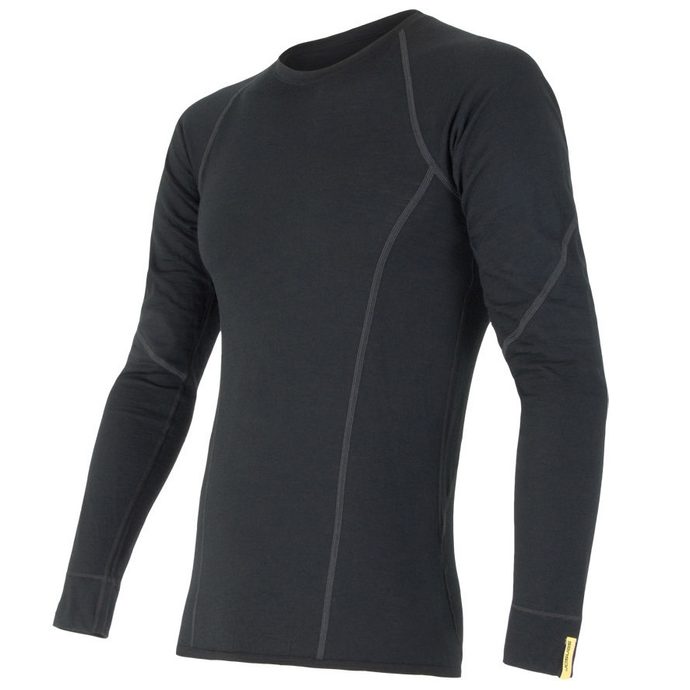 SENSOR MERINO ACTIVE men's long sleeve shirt, black