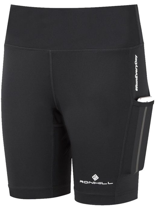 RONHILL W TECH REVIVE STRETCH SHORT, all bk