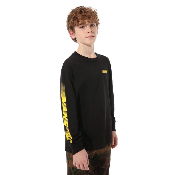 VANS BOYS RACERS EDGE LONG SLEEVE T-SHIRT (8-14 roků) Black