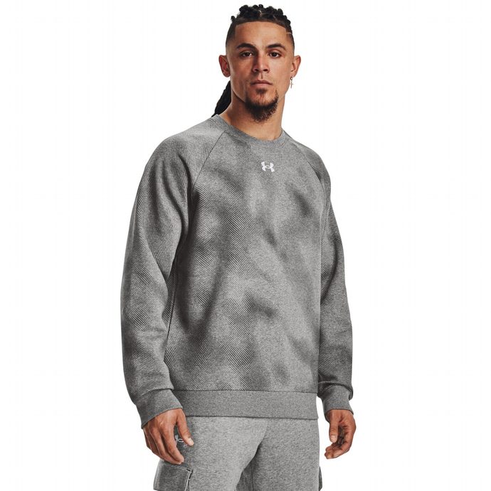 UNDER ARMOUR Rival Fleece Printed Crew-GRY