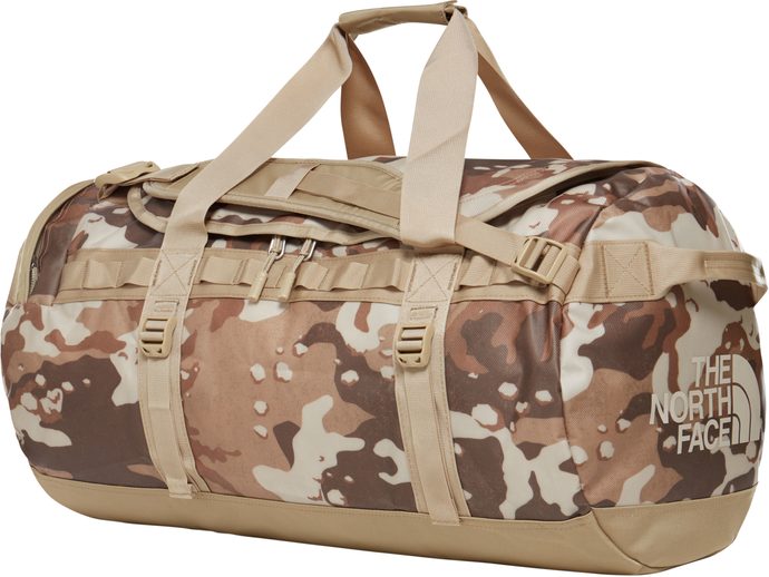 THE NORTH FACE BASE CAMP DUFFEL M 71 L, MOAB KHAKI WOODCHIP CAMO DESERT PRINT/TWILL BEIGE