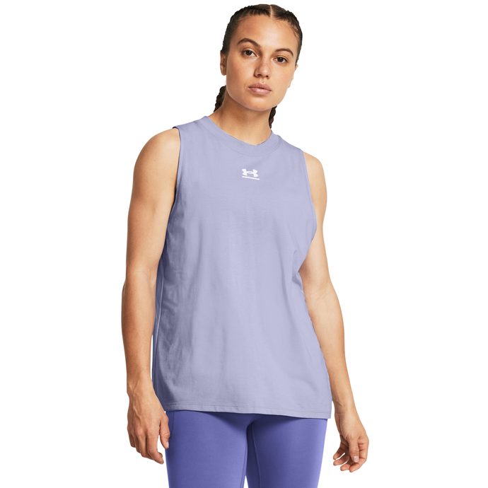 UNDER ARMOUR Off Campus Muscle Tank, Celeste / White
