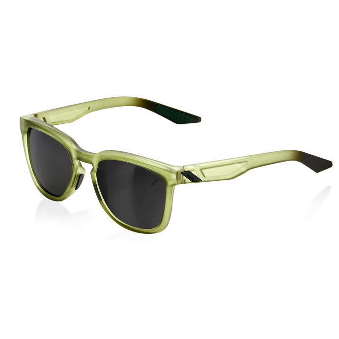 100% HUDSON - MATTE TRANSLUCENT OLIVE SLATE - BLACK MIRROR LENS