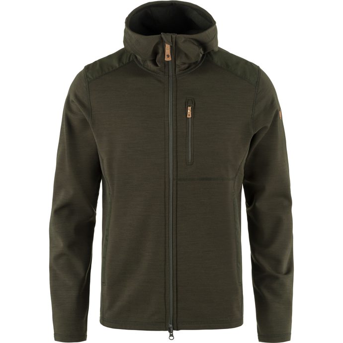 FJÄLLRÄVEN Keb Fleece Hoodie M, Deep Forest