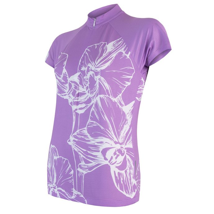 SENSOR CYKLO FLOWERS ladies jersey neck sleeve purple