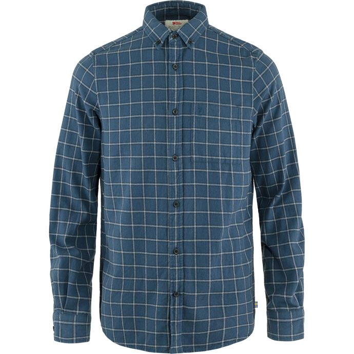 FJÄLLRÄVEN Övik Flannel Shirt M Indigo Blue-Flint Grey